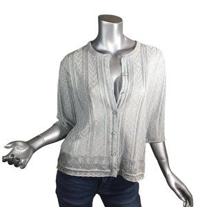 Vintage Korean Jung Ho Jin Women's Small Medium Cardigan Button Down Thin Knit B